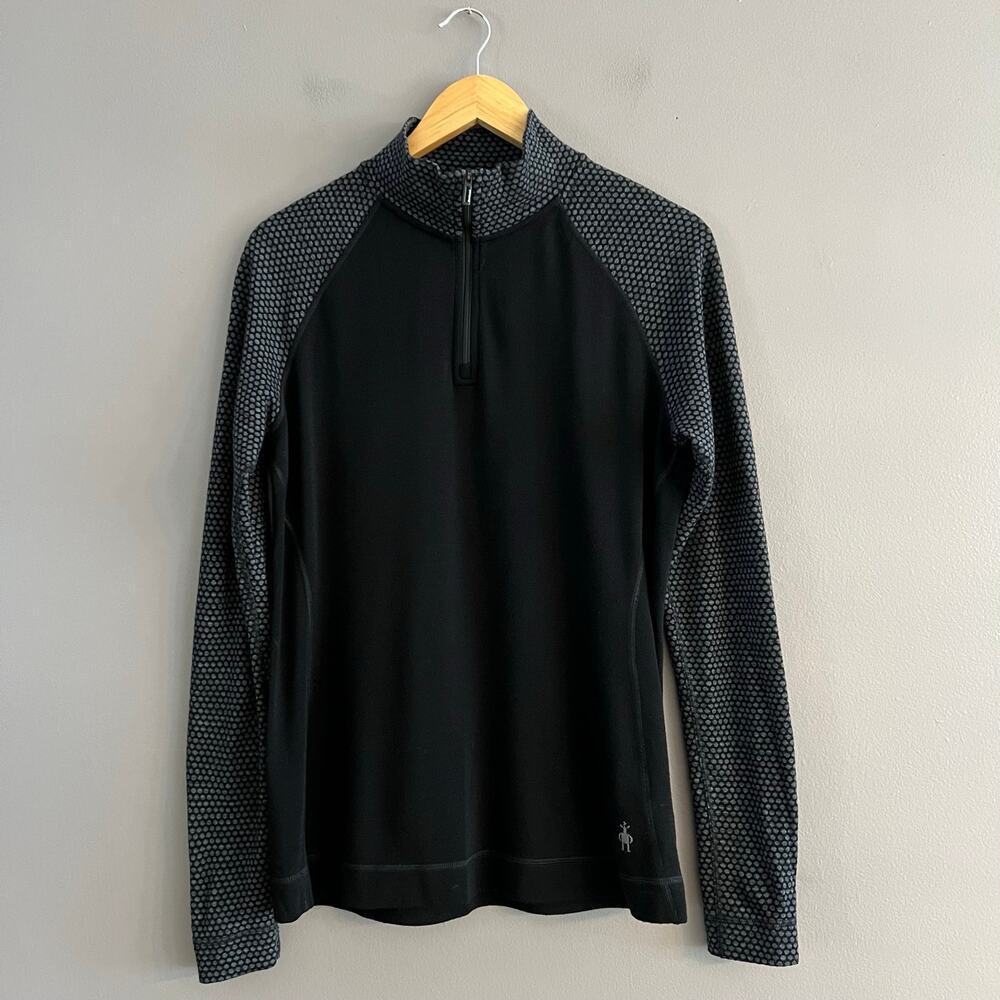 Smartwool Women’s Classic Thermal Merino Base Layer 1/4 Zip Black XL 100% Wool
